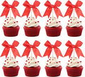 24 PCS Bow Cupcake Toppers Bowknot Cake Toppers Bow Cupcake Picks Bowknot by ZHUOWEISM