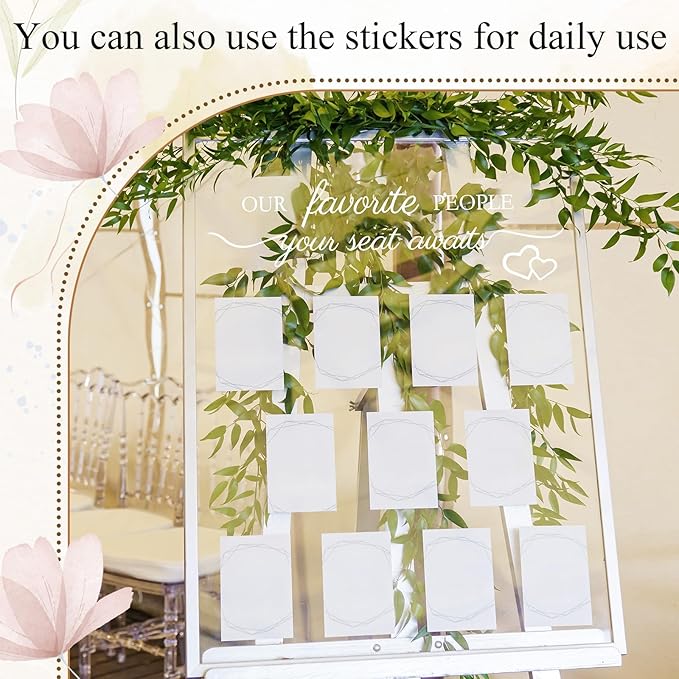 3 Pcs Wedding Seating Chart Decal Stickers DIY Our Favorite People Your Seat - Image 4