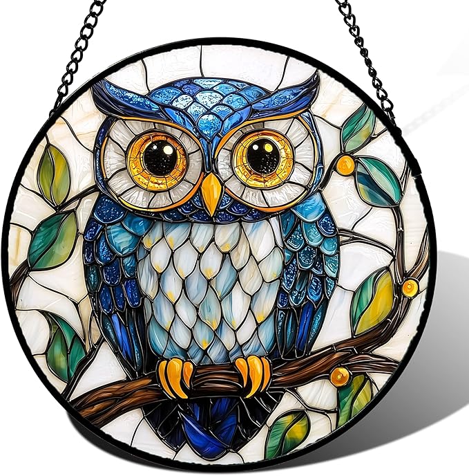 Stained Glass Window Hanging, Owl Gifts by DASTOLL