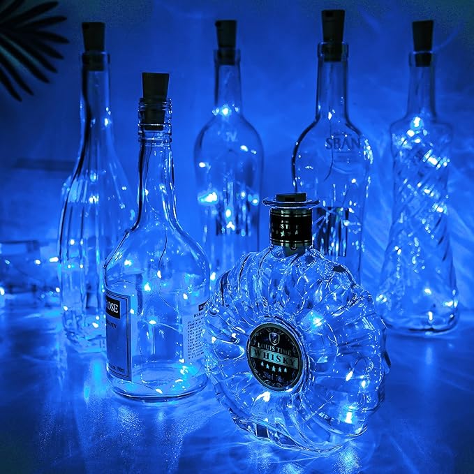 Aluan Wine Bottle Lights with Cork 10 Pack 20 LED Christmas Mini Fairy Lights - Image 7