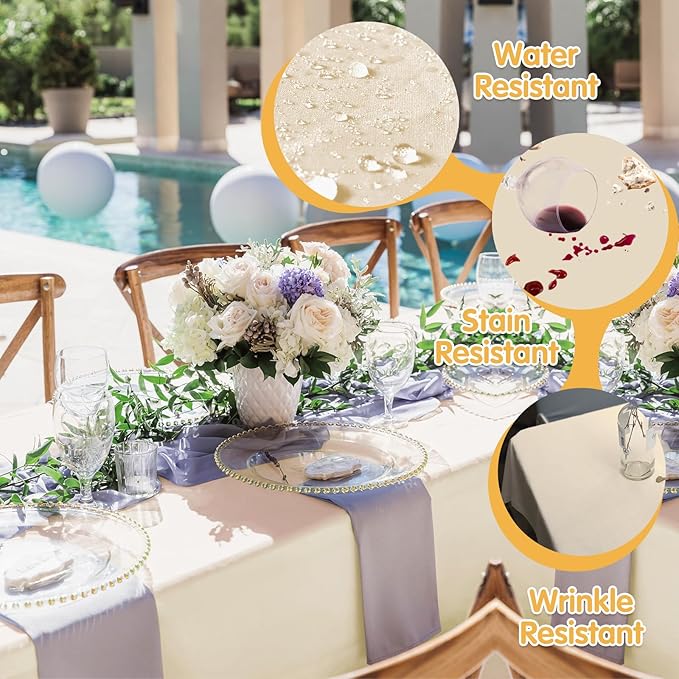 BRILLMAX 4 Pack Beige Tablecloths - Image 3