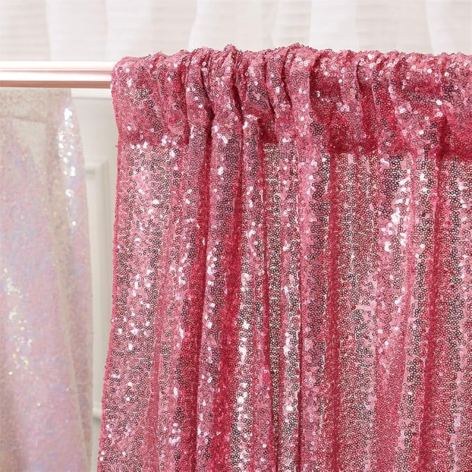 Eternal Beauty Fuchsia Pink Sequin Backdrop, 10x10 Ft Glitter Background - Image 8