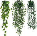 3 Pack Small Fake Hanging Plants, Artificial Eucalyptus, Pothos & Mandala Vines by Unknown