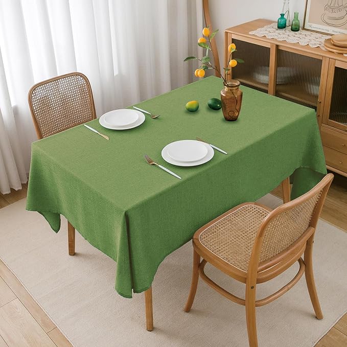 NLMUVW Olive Green Tablecloth Rectangle, Linen Table Cloth Water Resistant - Image 6