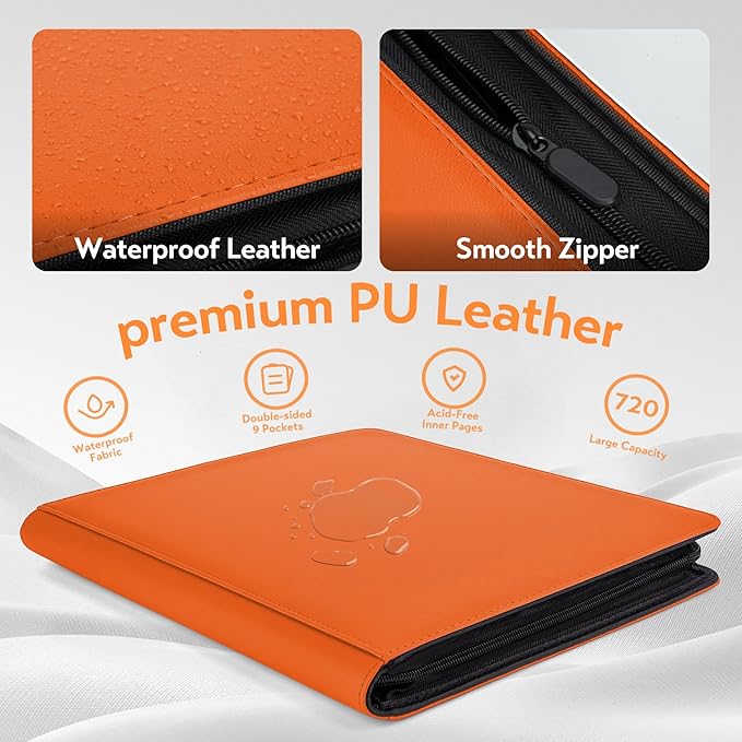 SMYV 12 Pocket Trading Card Binder, Premium PU Cover Card Binder - Image 4
