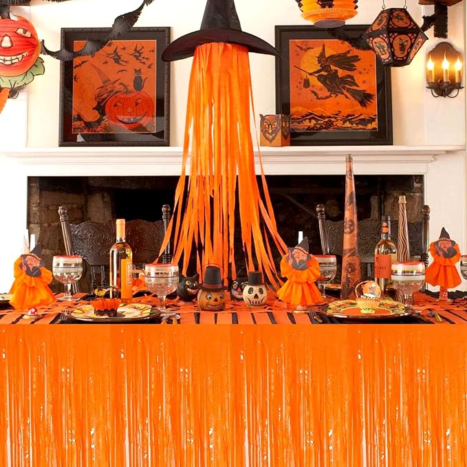 4 Pack 29x108 Inch Metallic Foil Fringe Tinsel Table Skirts - Image 3