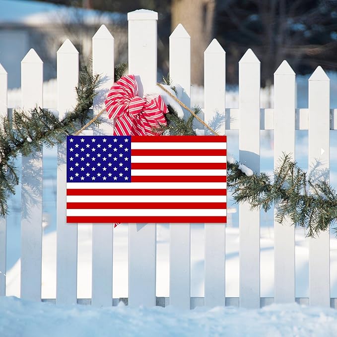 American Flag Door Hanging Sign，Farmhouse Patriotism Artwork Decorations Signs - Image 7