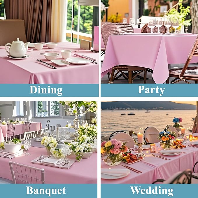 VidaFete Tablecloth 10 Pack 90 * 132inch Rectangle Table Cloth Polyester - Image 6