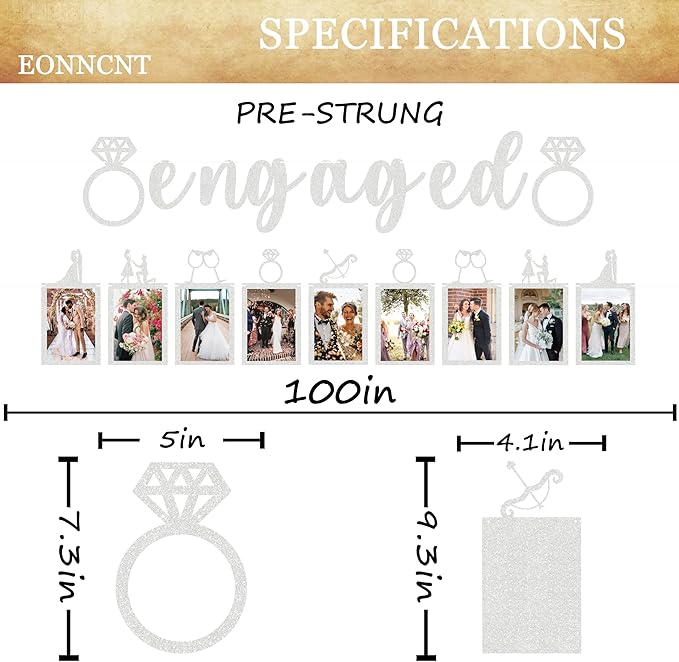 Pre-Strung Engaged Photo Banner - Image 3