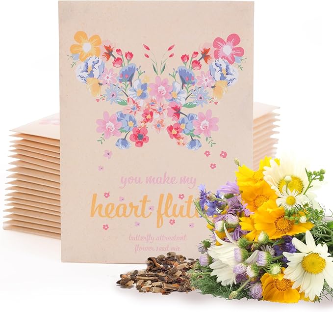Make Your Heart Flutter 25 Bird and Butterfly Wildflower Seed Packets by OfficialBentleySeedProducts