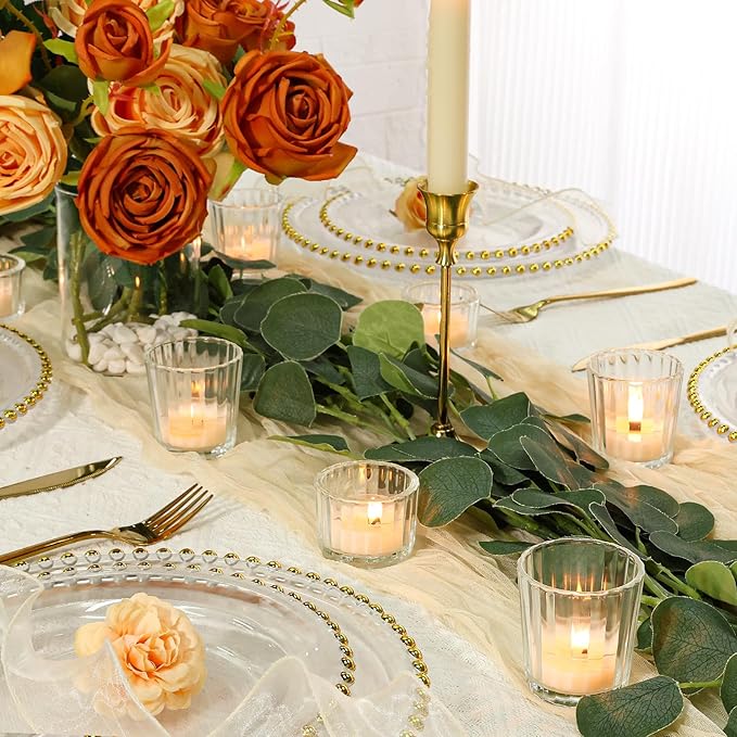 24 Pcs Ribbed Clear Votive Candle Holders – Glass Tea Light Candle Holder - Image 5