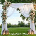 Wedding Arch Draping Fabric 2 Panels 30" X 20FT Sheer Arch Drapes Fabric White by PartyTalk