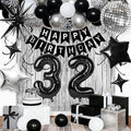 32nd Birthday Decorations for Men Women, Fringe Curtains Kit by Birthdaypartyexpert