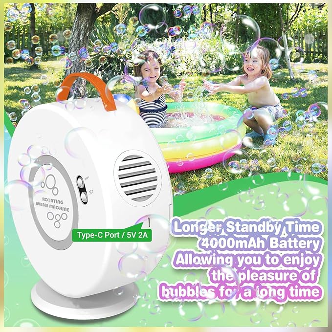 Bubble Machine for Kids Toddlers, Automatic Rechargeable Bubble Machine - Image 7
