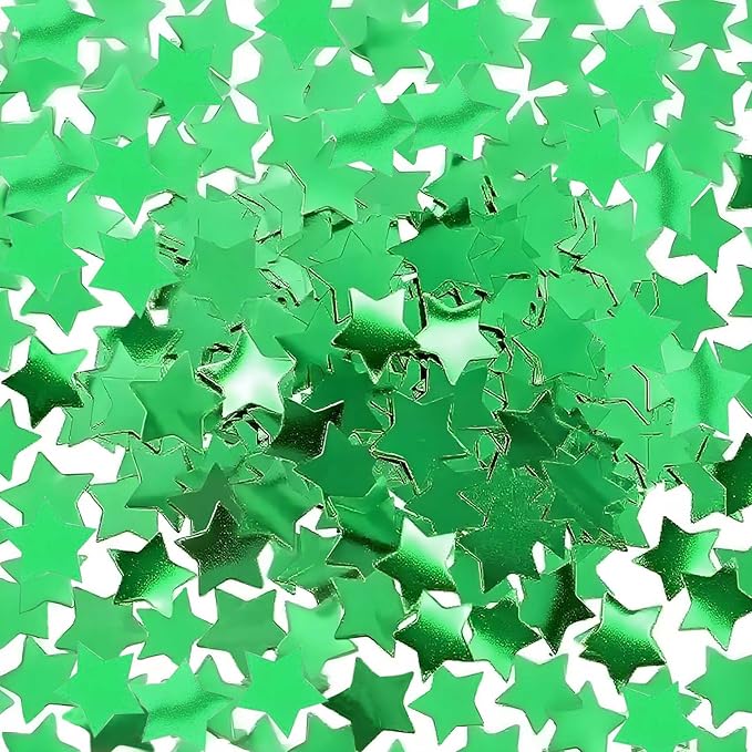 Green Metallic Foil Star Confetti 0.78inch/2cm 8000PCS Table Confetti by Unknown