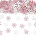 200PC Pink Glitter Snowflake Confetti Winter Onderland Decorations Paper by Vofrise