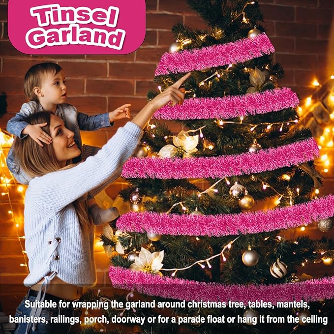 50 Feet Christmas Foil Fringe Banner Metallic Tassle Garland Metallic Backdrop - Image 3