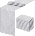 Silver Table Runner 10 Packs 12x72 Inch Sequin Glitter Table Runner by SoarDream