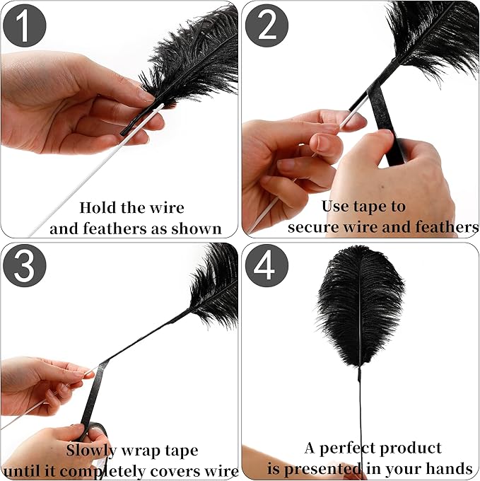 Holmgren Black Ostrich Feathers Bulk - Image 4