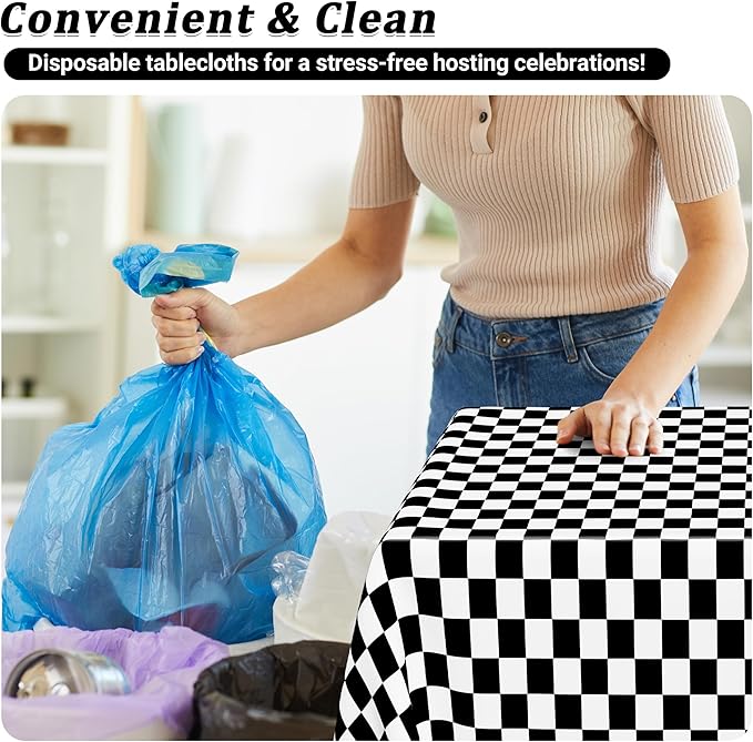 12Pack Table Cloth Rectangle Table, Waterproof Disposable Table Cloth - Image 5