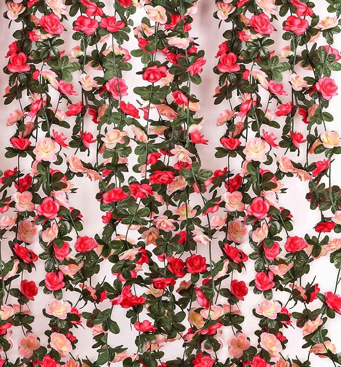 Miracliy 16 Pack 131 FT Flower Garland Decorations Plastic Artificial Flowers - Image 7