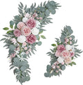 ponatia Small Wedding Arch Flowers, Artificial Dusty Rose Flowers by ponatia