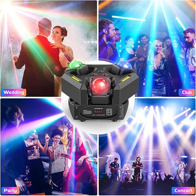 Three Head Rotation Moving Head Stage Lights 9 X 10W RGB LED DJ Lighting - Image 7