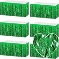 6 Pack 29x108 Inch Green Wave Foil Fringe Table Skirts Metallic Banner by Mebiornt