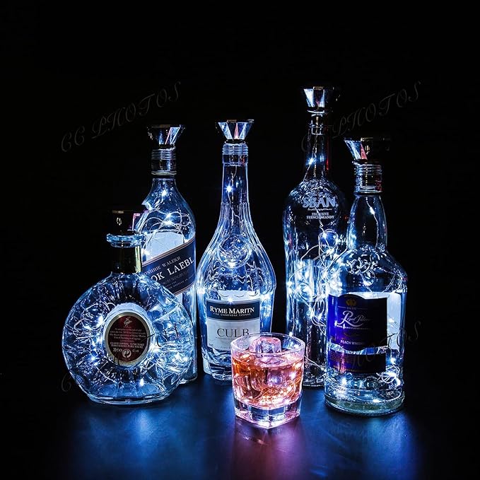 Upgraded 12 Pack Diamond Solar Wine Bottle Lights, 20 LEDs Waterproof Copper - Image 6