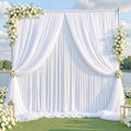 White Tulle Backdrop Curtain for Parties Wedding, 5ft x 10ft Wrinkle Free by Shillance