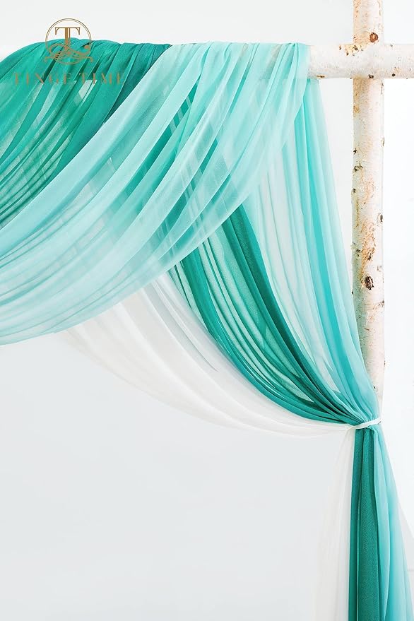 TINGE TIME 3 Panels Wedding Arch Draping Fabric, Wedding Arch Drapes - Image 7