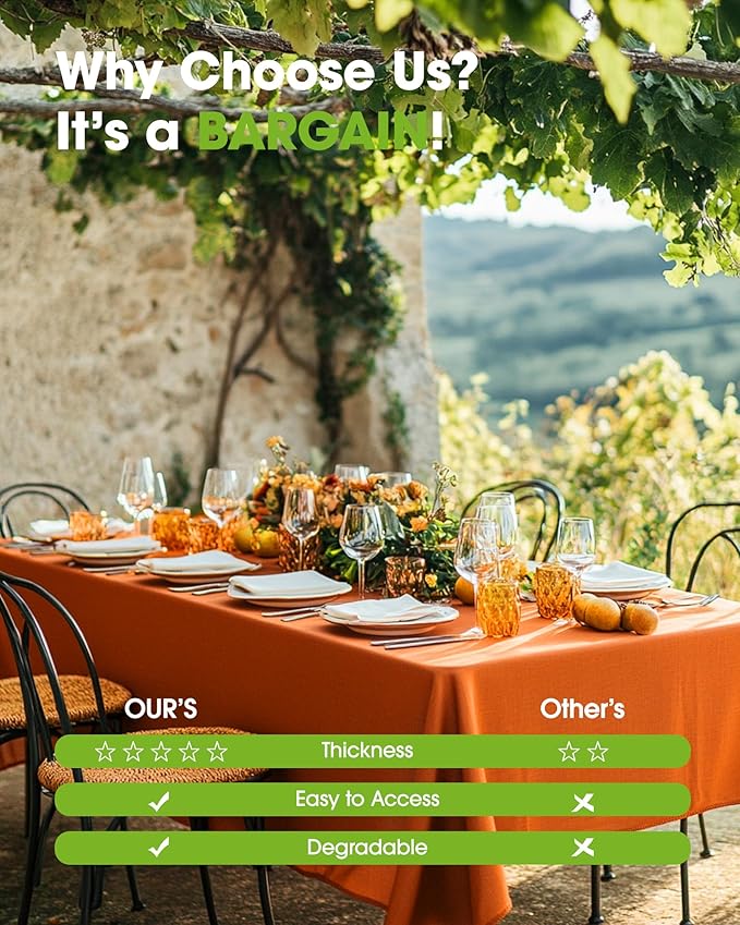 Pureegg Plastic Table Cloth Disposable 10 Pack, 54 x 108 Inch Table Cloths - Image 6