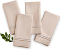 Cotton Linen Dinner Napkins 20 x 20 Inch – Summer Beige Napkins Set of 4 – by HomeEkaa