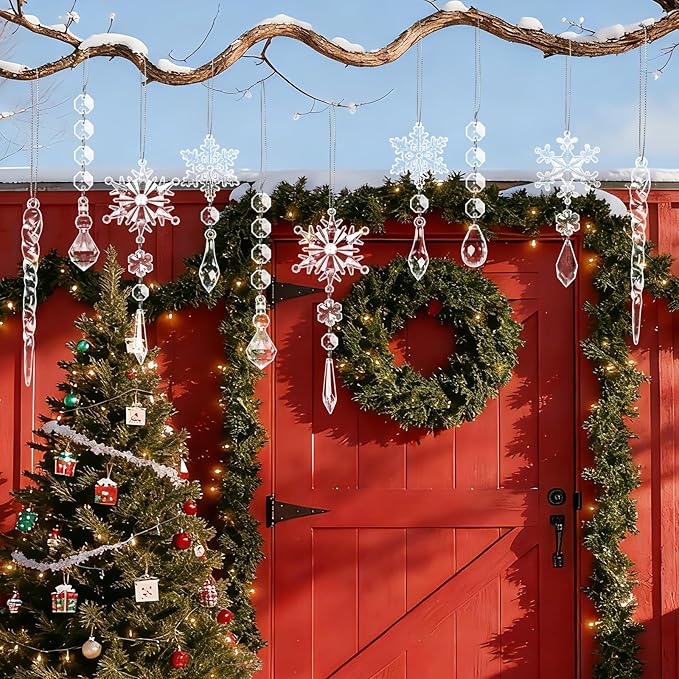 40pcs Christmas Ornaments Set for Tree Decorations- Hanging Acrylic Crystal - Image 5
