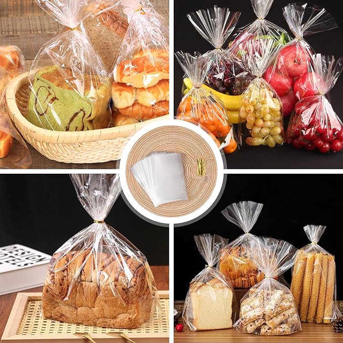 ZHEWTOEN 100 Pcs 8x11 Inch Clear Cellophane Treat Bags - Image 6