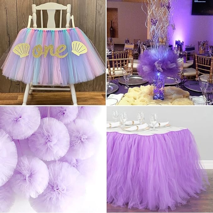 Lavender Tulle Fabric Rolls 6 Inch by 100 Yards Fabric Spool Tulle Ribbon - Image 7