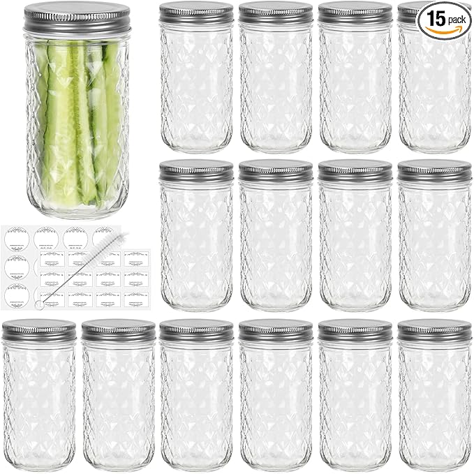 CycleMore 15 Pcs 12oz Mason Jars by CycleMore