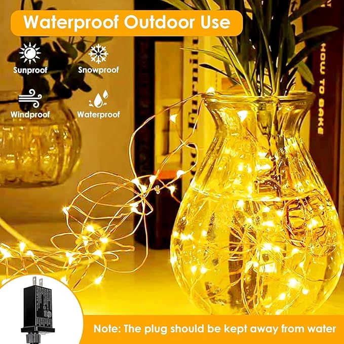 2Pack Each 66Ft 200 LED Fairy Lights Plug in - Image 3
