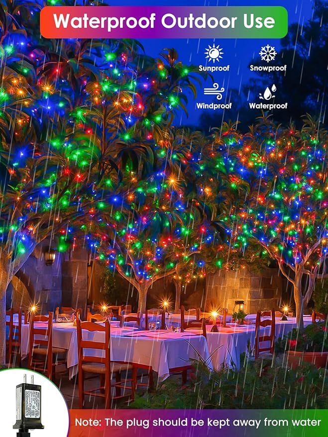 66Ft 200 LED RGB Color Changing Halloween Fairy Lights Plug in, Waterproof - Image 7