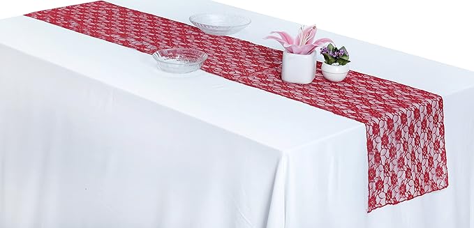 MDS Pack of 15 Wedding 12 x 108 inches Lace Table Runner - Image 3