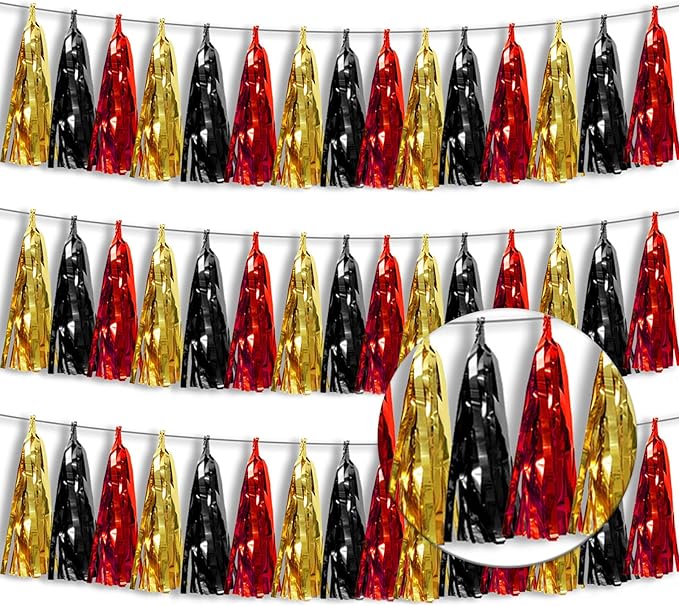 3P Metallic Fringe Banner Garland Foil Tinsel Streamer Wall Hanging Curtain by Xuuf