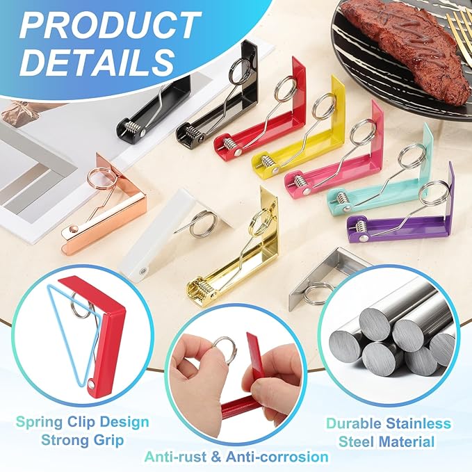 uxcell 8 Pack Tablecloth Clips, Stainless Steel Table Cloth Cover Clamps - Image 3