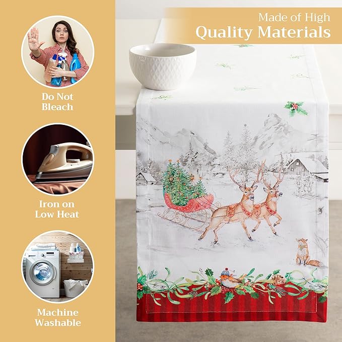Maison d' Hermine Table Runner 100% Cotton Single Layer Table Runners 72 inches - Image 3