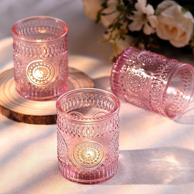 DARJEN Pink Votive Candle Holders Set of 36- Glass Candle Holders Bulk - Image 5