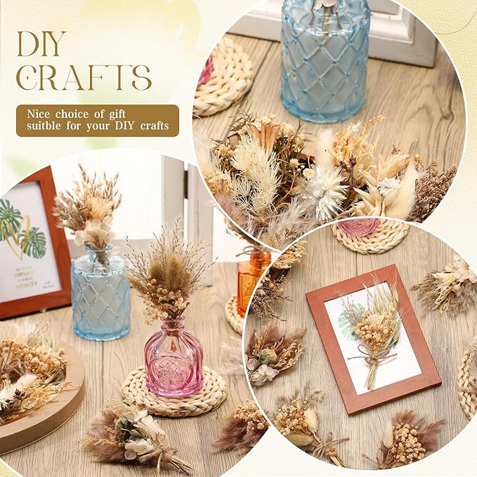 Layhit 12 Pack Boho Dried Flower Bouquet Mini Wedding Handmade Dry Flowers Decor - Image 6