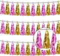 3P Gold Pink Metallic Fringe Tassel Banner Garland Foil Tinsel Streamer Wall by Xuuf