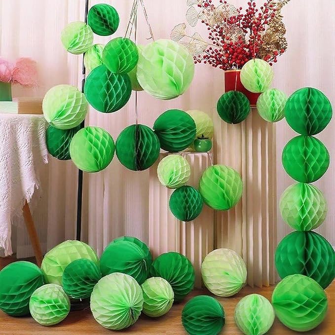 XIKSXITN Green Paper Honeycomb Balls - Image 6