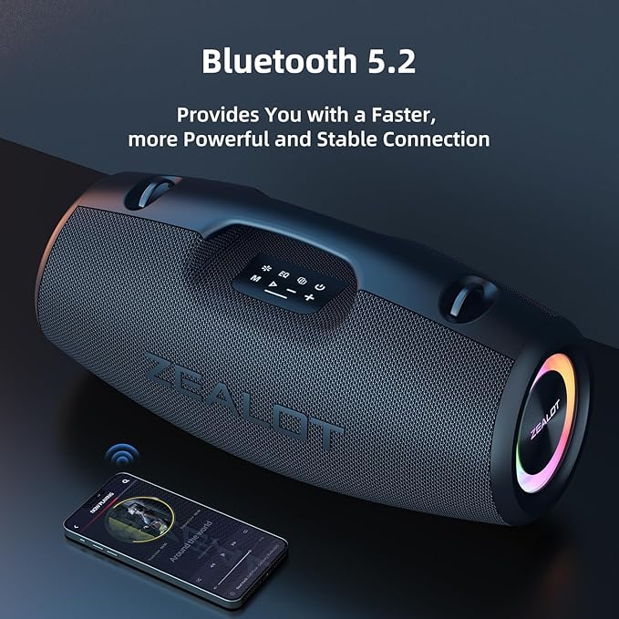 ZEALOT Bluetooth Speaker, 120W Wireless Outdoor Speaker - Image 6