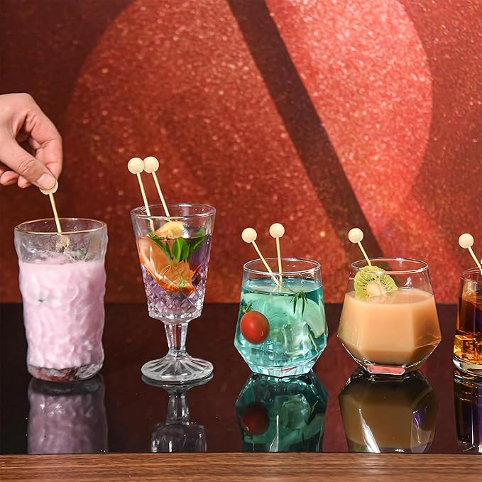 300Pcs Fancy Toothpicks for Appetizers, 4.7Inch Wooden Ball Cocktail Picks For - Image 4