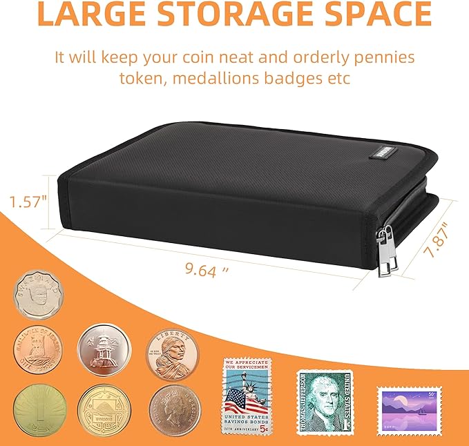 Coin Collection Book for Collector, 260 Pockets Fireproof Coin Collection - Image 5